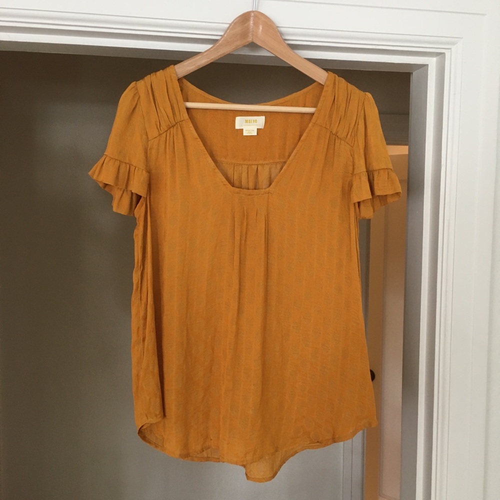 Maeve by Anthropologie Cute mustard yellow top